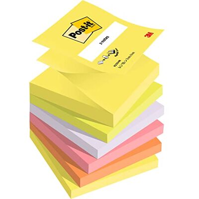 Post-it Z-Notes Neon Rainbow Collection, Lot de 6 blocs, 100 feuilles par bloc, 76 mm x 76 mm, couleurs jaune, vert, violet, rose, orange – Notes autocollantes pour prise de notes, listes de choses à Post-it Z-Notes Neon Rainbow Collection, Lot de 6 blocs, 100 feuilles par bloc, 76 mm x 76 mm, couleurs jaune, vert, violet, rose, orange – Notes autocollantes pour prise de notes, listes de choses à