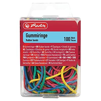 herlitz Lot de 100 anneaux en caoutchouc de 20 à 70 mm de diamètre, couleurs assorties herlitz Lot de 100 anneaux en caoutchouc de 20 à 70 mm de diamètre, couleurs assorties
