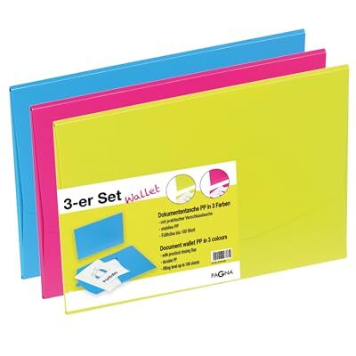 Pagna 21010-00 Lot de 3 Porte-Documents Rangement en Polypropylène Assortis Pagna 21010-00 Lot de 3 Porte-Documents Rangement en Polypropylène Assortis