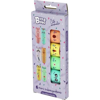 Grafoplás Grafoplas Mini surligneurs pastel Bits&Bobs Cute Animals, pointe biseautée 1-5 mm, 6 couleurs pastel Lavande, bleu, rose, vert, orange, jaune Parfait matériel scolaire et papeterie à offrir Grafoplás Grafoplas Mini surligneurs pastel Bits&Bobs Cute Animals, pointe biseautée 1-5 mm, 6 couleurs pastel Lavande, bleu, rose, vert, orange, jaune Parfait matériel scolaire et papeterie à offrir
