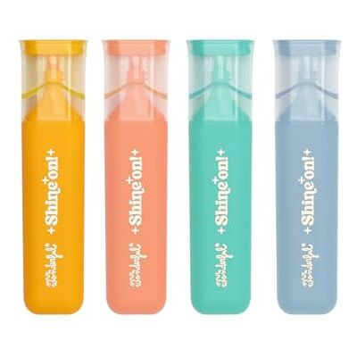 Mr. Wonderful Lot de 4 surligneurs à encre pailletée Shine On ! Lot de 4 surligneurs à encre pailletée Mr. Wonderful Lot de 4 surligneurs à encre pailletée Shine On ! Lot de 4 surligneurs à encre pailletée