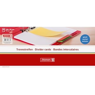 BRUNNEN 106604030 Lot de 100 séparateurs en carton perforé Bleu 10,5 x 24 cm BRUNNEN 106604030 Lot de 100 séparateurs en carton perforé Bleu 10,5 x 24 cm