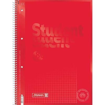 BRUNNEN Bloc-notes Premium Student Colour Code A4, linéature 26, 80 feuilles, rouge BRUNNEN Bloc-notes Premium Student Colour Code A4, linéature 26, 80 feuilles, rouge