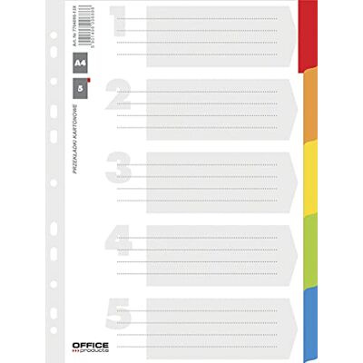 OFFICER PRODUCTS Office Products 21070511–99 Intercalaires en carton, A4, 227 x 297 mm, 5 Pièces avec laminirten onglets de couleur assorties OFFICER PRODUCTS Office Products 21070511–99 Intercalaires en carton, A4, 227 x 297 mm, 5 Pièces avec laminirten onglets de couleur assorties