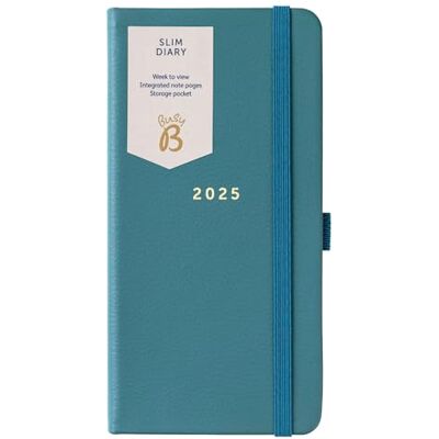 Busy B Agenda semainier fin 2025 avec couverture en cuir synthétique vert – Agenda de poche au design compact, pages de notes et poche de rangement – Journal de format sac à main Busy B Agenda semainier fin 2025 avec couverture en cuir synthétique vert – Agenda de poche au design compact, pages de notes et poche de rangement – Journal de format sac à main