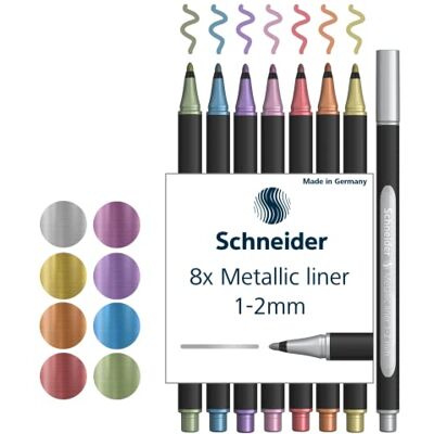 Schneider Paint-It 020 Lot de 8 pochettes métallisées 1-2 mm Schneider Paint-It 020 Lot de 8 pochettes métallisées 1-2 mm