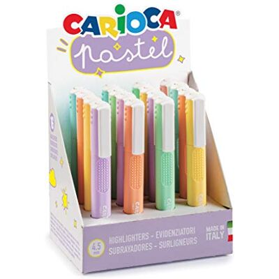 CARIOCA Surligneur Pastel, Boîte Présentoir de 16 Surligneurs Pastel, Idéal pour Souligner et Surligner, Couleurs Pastel Assorties CARIOCA Surligneur Pastel, Boîte Présentoir de 16 Surligneurs Pastel, Idéal pour Souligner et Surligner, Couleurs Pastel Assorties