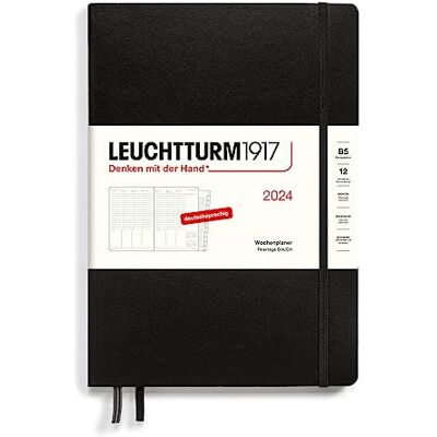 LEUCHTTURM1917 367853 Composition (B5) Agenda semainier 2024 avec carnet d'adresses et anniversaires Noir 12 mois LEUCHTTURM1917 367853 Composition (B5) Agenda semainier 2024 avec carnet d'adresses et anniversaires Noir 12 mois