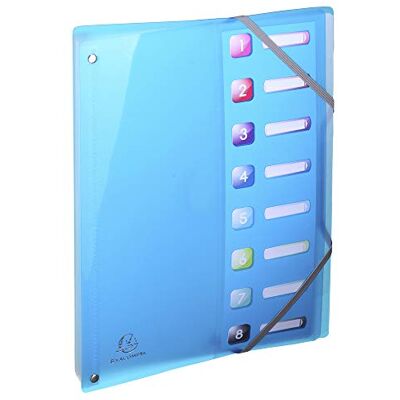 EXACOMPTA Iderama 58670E Trieur de qualité supérieure en plastique solide DIN A4 8 compartiments avec dos extensible, 2 élastiques et fenêtre d'index Couleur aléatoire EXACOMPTA Iderama 58670E Trieur de qualité supérieure en plastique solide DIN A4 8 compartiments avec dos extensible, 2 élastiques et fenêtre d'index Couleur aléatoire