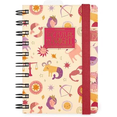Legami Agenda journalier Spiralé Small 2026, Zodiac, 12 mois, fermeture avec élastique, journal de janvier 2026 à décembre 2026, en papier FSC certifié, 8,5 x 13 cm Legami Agenda journalier Spiralé Small 2026, Zodiac, 12 mois, fermeture avec élastique, journal de janvier 2026 à décembre 2026, en papier FSC certifié, 8,5 x 13 cm