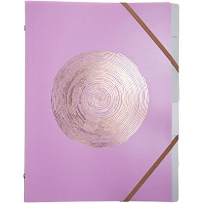 EXACOMPTA Réf. 56890E 1 trieur Ellipse avec élastiques couverture en polypropylène recyclé avec timbrage or rosé 6 compartiments pour A4 dim 25 x 32 cm couleurs aléatoires EXACOMPTA Réf. 56890E 1 trieur Ellipse avec élastiques couverture en polypropylène recyclé avec timbrage or rosé 6 compartiments pour A4 dim 25 x 32 cm couleurs aléatoires