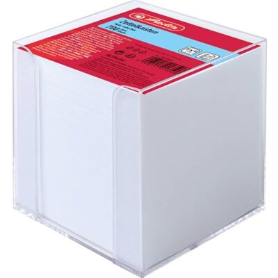 herlitz 10410801 Boîte à notes Transparent 700 feuilles remplies Blanc 9 x 9 x 9 cm herlitz 10410801 Boîte à notes Transparent 700 feuilles remplies Blanc 9 x 9 x 9 cm