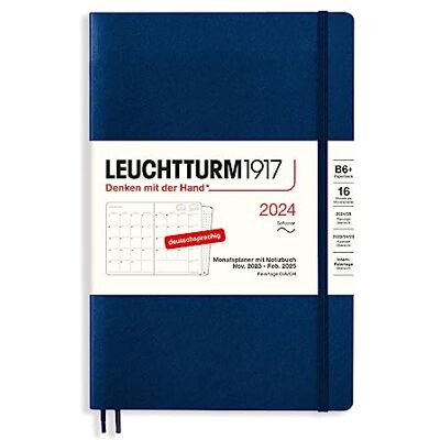 LEUCHTTURM1917 Paperback 367576 Carnet mensuel et carnet de notes 2024 à couverture souple Bleu marine 2024 LEUCHTTURM1917 Paperback 367576 Carnet mensuel et carnet de notes 2024 à couverture souple Bleu marine 2024