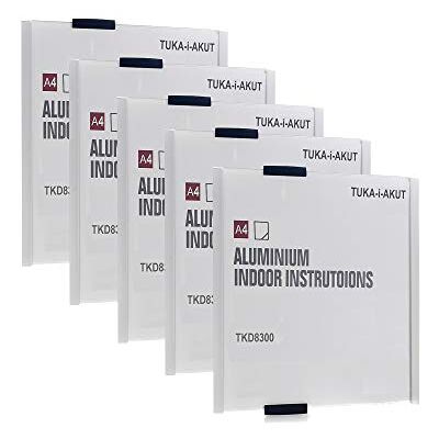 TUKA-i-AKUT TKD8300-A4-5x Lot de 5 plaques de porte de bureau, format A4, haut, en aluminium et acrylique, à écrire soi-même, 297 x 210 mm, montage mural, à visser/coller TUKA-i-AKUT TKD8300-A4-5x Lot de 5 plaques de porte de bureau, format A4, haut, en aluminium et acrylique, à écrire soi-même, 297 x 210 mm, montage mural, à visser/coller