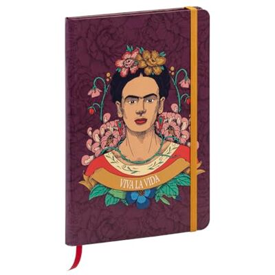 Clairefontaine 116217C Frida Kahlo, Carnet rembordé rigide A5 14,8x21 cm, 160 pages, ligné, marque page, fermeture élastique, ass. Clairefontaine 116217C Frida Kahlo, Carnet rembordé rigide A5 14,8x21 cm, 160 pages, ligné, marque page, fermeture élastique, ass.