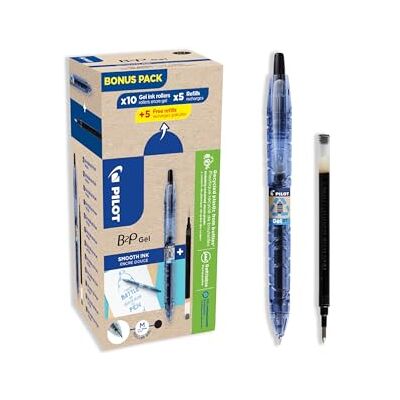 Pilot Greenpack B2P Eco Gel 0,7 mm, noir, 10 stylos et 10 recharges (WLT556190) Pilot Greenpack B2P Eco Gel 0,7 mm, noir, 10 stylos et 10 recharges (WLT556190)