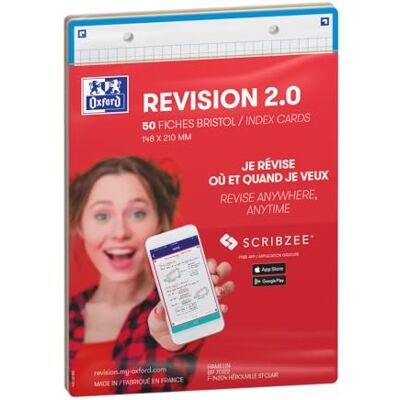Oxford 50 fiches de révision REVISION 2.0 ‐ 14,8 x21 cm ‐ Petits carreaux ‐ 5 couleurs de cadres ASSORTIES Oxford 50 fiches de révision REVISION 2.0 ‐ 14,8 x21 cm ‐ Petits carreaux ‐ 5 couleurs de cadres ASSORTIES