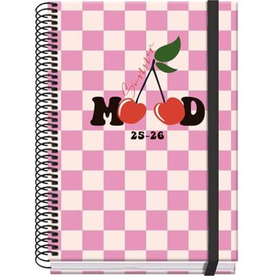 DOHE Agenda Scolaire 2025 2026 Jour Page, Taille A5 (15x21 cm), Espagnol et Anglais, Septembre à Juin, Reliure Spirale et Gomme, Couverture Rigide, 4 Pages de Stickers PRIME Cherry DOHE Agenda Scolaire 2025 2026 Jour Page, Taille A5 (15x21 cm), Espagnol et Anglais, Septembre à Juin, Reliure Spirale et Gomme, Couverture Rigide, 4 Pages de Stickers PRIME Cherry