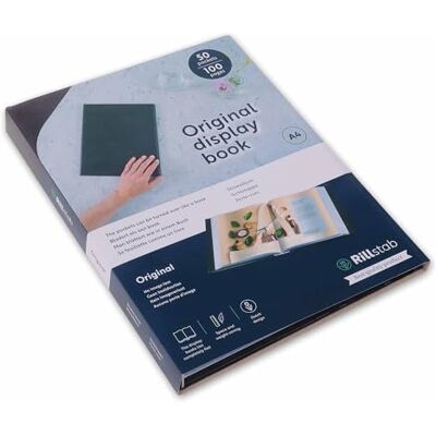 Rillstab Classeur de présentation original A4 pour école et projet – Porte-vues et livre de présentation – 50 pochettes transparentes – Dos de 30 mm de large – Organisation de documents sans Rillstab Classeur de présentation original A4 pour école et projet – Porte-vues et livre de présentation – 50 pochettes transparentes – Dos de 30 mm de large – Organisation de documents sans