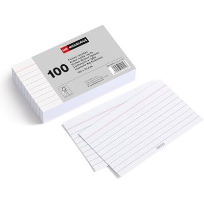 Miquelrius Flashcards, Cartes d’étude, 100 fiches Bristol lignées pour notes, Format 125 x 75 mm, Papier carton offset 200 g/m², Fournitures de bureau et scolaires pour la rentrée Miquelrius Flashcards, Cartes d’étude, 100 fiches Bristol lignées pour notes, Format 125 x 75 mm, Papier carton offset 200 g/m², Fournitures de bureau et scolaires pour la rentrée
