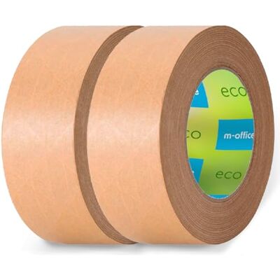 m-office Lot de 2 rubans adhésifs en papier kraft pour emballages en carton, expédition, déménagements et travaux manuels, ruban d'emballage, ruban adhésif marron en papier kraft (2 pièces, 50 mm x 80 m-office Lot de 2 rubans adhésifs en papier kraft pour emballages en carton, expédition, déménagements et travaux manuels, ruban d'emballage, ruban adhésif marron en papier kraft (2 pièces, 50 mm x 80