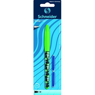 Schneider Druckluft Schneider Stylos à plume Voyage, M, assortis, 1er Carte Blister + 2 cartouches Schneider Druckluft Schneider Stylos à plume Voyage, M, assortis, 1er Carte Blister + 2 cartouches