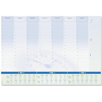 Sigel H7350 Sous-main en papier Format A2 Calendrier 2027-2029 Planning quotidien et hebdomadaire avec division des heures 30 feuilles Bleu Sous-main à déchirer en papier durable Sigel H7350 Sous-main en papier Format A2 Calendrier 2027-2029 Planning quotidien et hebdomadaire avec division des heures 30 feuilles Bleu Sous-main à déchirer en papier durable