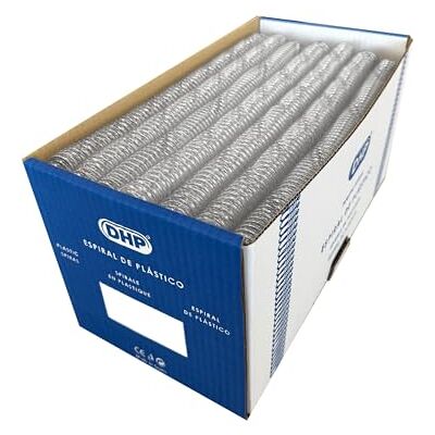 DHP Spirale en plastique pour reliure, étape 5:1, 16 mm, transparent (boîte de 100 unités) DHP Spirale en plastique pour reliure, étape 5:1, 16 mm, transparent (boîte de 100 unités)