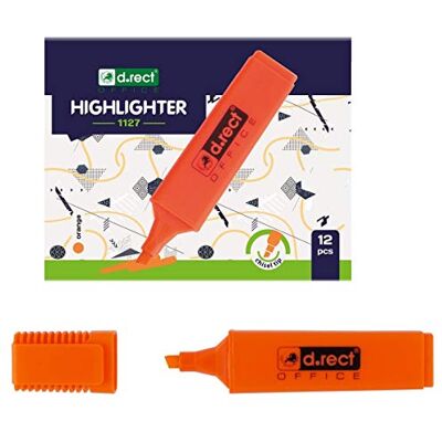 D.RECT 1127 Surligneur avec pointe biseautée 12 Orange D.RECT 1127 Surligneur avec pointe biseautée 12 Orange