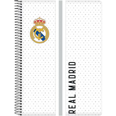 Safta Real Madrid 1ère équipe 24/25 Cahier avec couverture rigide, idéal pour les enfants de différents âges, confortable et polyvalent, 15,5 x 22 cm, blanc/gris Safta Real Madrid 1ère équipe 24/25 Cahier avec couverture rigide, idéal pour les enfants de différents âges, confortable et polyvalent, 15,5 x 22 cm, blanc/gris