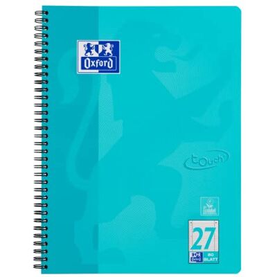 Hamelin Oxford Touch Bloc de collège ligné A4 avec double bordure, 80 feuilles, aqua Hamelin Oxford Touch Bloc de collège ligné A4 avec double bordure, 80 feuilles, aqua