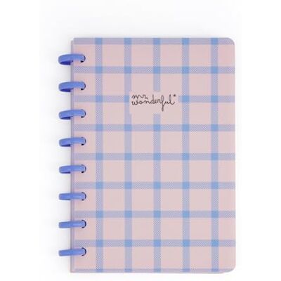 Mr. Wonderful Carnet A5 Carreaux bleus et roses Couverture en plastique avec un joli imprimé 160 pages lignées Mr. Wonderful Carnet A5 Carreaux bleus et roses Couverture en plastique avec un joli imprimé 160 pages lignées