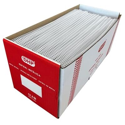 DHP Lot de 50 spirales métalliques pour reliure, pas 5:1, 32 mm, blanc DHP Lot de 50 spirales métalliques pour reliure, pas 5:1, 32 mm, blanc