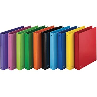 Favorit , Lot de 10 classeurs à anneaux Sprint en carton, 22 x 30 cm, 4 anneaux ronds de 30 mm, couleurs assorties Favorit , Lot de 10 classeurs à anneaux Sprint en carton, 22 x 30 cm, 4 anneaux ronds de 30 mm, couleurs assorties