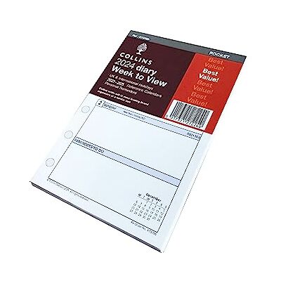Collins Recharge pour agenda semainier 2024 – Poche – Semainier 2024 – Blanc Collins Recharge pour agenda semainier 2024 – Poche – Semainier 2024 – Blanc
