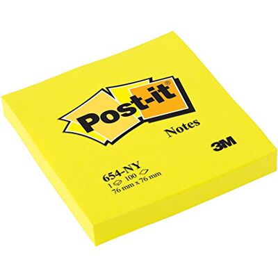 Post-it Notes Autocollantes, Pack de 6 Blocs, 76 mm x 76 mm, 100 Feuilles par Bloc, Jaune Néon Feuillets Adhésifs pour Prise de Notes, Listes de Tâches et Rappels Post-it Notes Autocollantes, Pack de 6 Blocs, 76 mm x 76 mm, 100 Feuilles par Bloc, Jaune Néon Feuillets Adhésifs pour Prise de Notes, Listes de Tâches et Rappels
