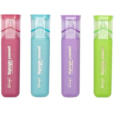 Mr. Wonderful Lot de 4 surligneurs Highlight yourself Lot de 4 surligneurs à encre pailletée Mr. Wonderful Lot de 4 surligneurs Highlight yourself Lot de 4 surligneurs à encre pailletée