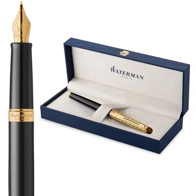 WATERMAN Stylo plume Hémisphère La collection Opera Noir et or Coffret cadeau géométrique WATERMAN Stylo plume Hémisphère La collection Opera Noir et or Coffret cadeau géométrique
