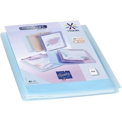 Viquel Protège documents personnalisable Reliure Format A4 Porte vues 120 Vues (60 pochettes) Propysoft Pochettes transparentes et lisses Bleu translucide Viquel Protège documents personnalisable Reliure Format A4 Porte vues 120 Vues (60 pochettes) Propysoft Pochettes transparentes et lisses Bleu translucide