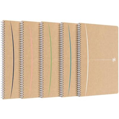Oxford Touareg Cahier A4 Ligné 180 Pages Papier Recyclé Reliure Spirale Couverture Kraft Couleur aléatoire Oxford Touareg Cahier A4 Ligné 180 Pages Papier Recyclé Reliure Spirale Couverture Kraft Couleur aléatoire