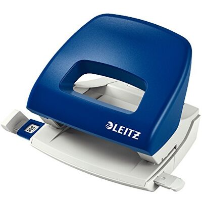 Leitz Perforatrice Petite Taille Sans Effort, Capacité 16 Feuilles, Bleu, Métal, Réglette de Guidage avec Repères, NeXXt, 50380035 Leitz Perforatrice Petite Taille Sans Effort, Capacité 16 Feuilles, Bleu, Métal, Réglette de Guidage avec Repères, NeXXt, 50380035