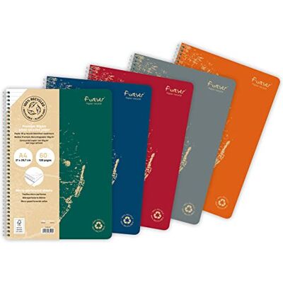 Clairefontaine Forever 68406C Un Cahier à Spirale 100% Recyclé A4 21x29,7 cm 120 Pages Détachables Lignées Papier Recyclé Blanc 90 g Couverture Carte Recyclée Clairefontaine Forever 68406C Un Cahier à Spirale 100% Recyclé A4 21x29,7 cm 120 Pages Détachables Lignées Papier Recyclé Blanc 90 g Couverture Carte Recyclée