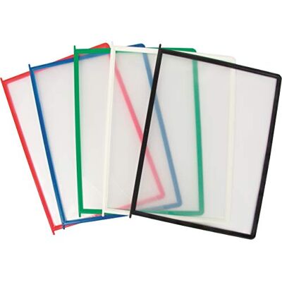 Leviatan Lot de 10 panneaux d'affichage Panneau d'affichage Film de présentation A4 Film pliable Cadre robuste Pour bureau, production et supermarché Multicolore Leviatan Lot de 10 panneaux d'affichage Panneau d'affichage Film de présentation A4 Film pliable Cadre robuste Pour bureau, production et supermarché Multicolore
