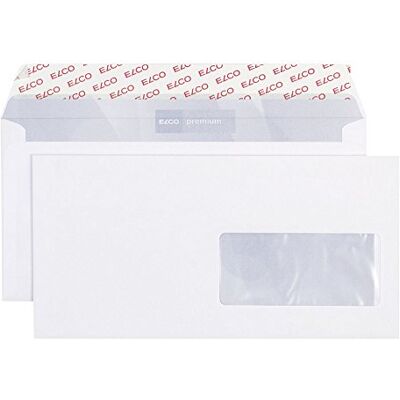 ELCO Premium 30796 Boîte de 500 Enveloppes DL 114 x 229 mm Blanc ELCO Premium 30796 Boîte de 500 Enveloppes DL 114 x 229 mm Blanc
