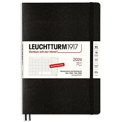 LEUCHTTURM1917 367570 Composition (B5) 2024 Agenda mensuel et carnet 16 mois Couverture souple Noir Allemand LEUCHTTURM1917 367570 Composition (B5) 2024 Agenda mensuel et carnet 16 mois Couverture souple Noir Allemand