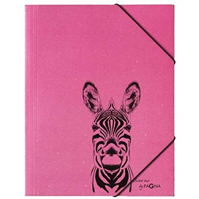 Pagna 21658-34 Zèbre Classeur à élastique en carton 3 rabats Format A4 Pagna 21658-34 Zèbre Classeur à élastique en carton 3 rabats Format A4