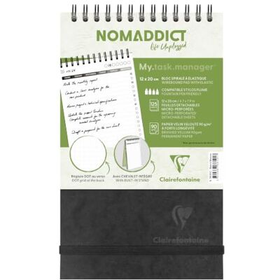 Clairefontaine 786191C Collection Age Bag Un Bloc à Spirale My.task.manager Noir avec Chevalet Intégré A5 14,8x21cm 250 Pages Détachables DOT Papier Blanc 90g Couverture Carte Lustrée Grain Cuir Clairefontaine 786191C Collection Age Bag Un Bloc à Spirale My.task.manager Noir avec Chevalet Intégré A5 14,8x21cm 250 Pages Détachables DOT Papier Blanc 90g Couverture Carte Lustrée Grain Cuir