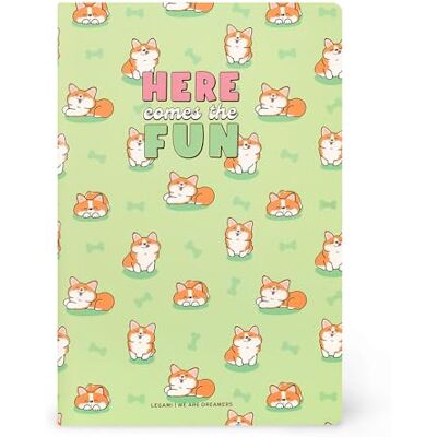 Legami Cahier à rayures 7 mm, Corgi, format B5, large, en papier FSC certifié, 100 pages, Reliure au point Singer, 18,5 x 24,8 cm Legami Cahier à rayures 7 mm, Corgi, format B5, large, en papier FSC certifié, 100 pages, Reliure au point Singer, 18,5 x 24,8 cm
