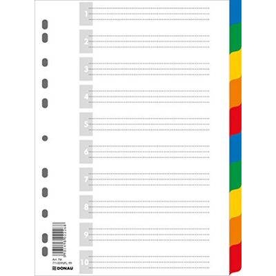 DONAU 7710095PL-99 Intercalaires en polypropylène écologique résistant et coloré DIN A4 225 x 297 mm, différentes couleurs, multicolore, perforé 11 fois, pour l'organisation des dossiers au bureau, 7710095PL-99 DONAU 7710095PL-99 Intercalaires en polypropylène écologique résistant et coloré DIN A4 225 x 297 mm, différentes couleurs, multicolore, perforé 11 fois, pour l'organisation des dossiers au bureau, 7710095PL-99