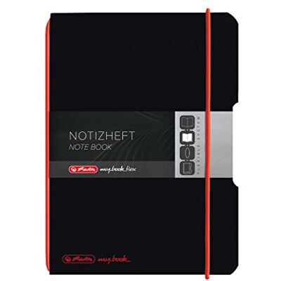 herlitz Carnet souple A6 my.book Couverture interchangeable en lin Papier à carreaux Fermeture élastique 40 feuilles Couverture en plastique noir herlitz Carnet souple A6 my.book Couverture interchangeable en lin Papier à carreaux Fermeture élastique 40 feuilles Couverture en plastique noir
